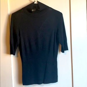 Black, open back, short sleeve sweater